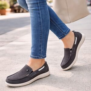 WalkHero Women’s Slip On Comfort Shoes Dark Gray Size 11 Orthopedic Support NEW